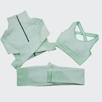 Ensemble 3 Pièces Combinaison de Yoga Sans Coutures