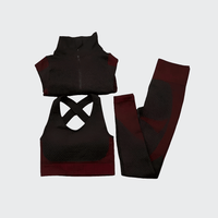 Ensemble 3 Pièces Combinaison de Yoga Sans Coutures