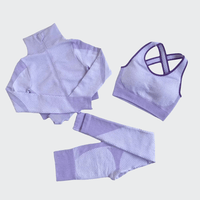 Ensemble 3 Pièces Combinaison de Yoga Sans Coutures