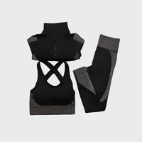 Ensemble 3 Pièces Combinaison de Yoga Sans Coutures