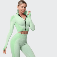 Ensemble 3 Pièces Combinaison de Yoga Sans Coutures