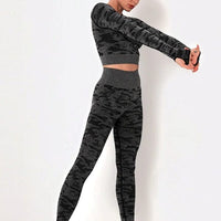 Ensemble Sport Camouflage Legging et Crop Top | Yogaova