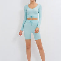 Ensemble Sport Côtelé Short et Top | Yogaova