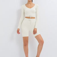 Ensemble Sport Côtelé Short et Top | Yogaova