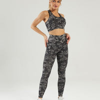 Ensemble Sport Legging et Soutien-Gorge Camouflage | Yogaova