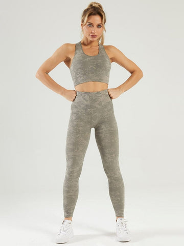 Ensemble Sport Legging et Soutien-Gorge Camouflage | Yogaova