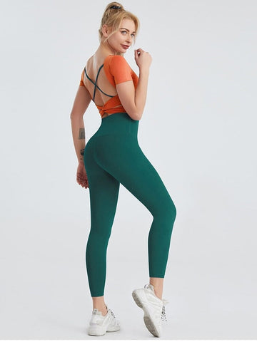 Ensemble Sport Legging T-shirt Manches Courtes | Yogaova