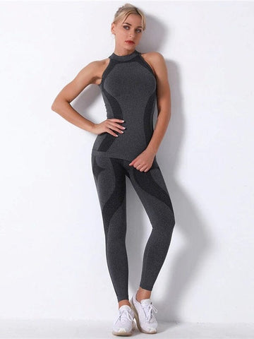 Ensemble Sport Sans Couture Legging et Top - KindyFit | Yogaova