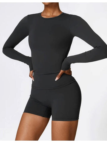 Ensemble Sport Short et T-Shirt Manches Longues - DynamoDiva | Yogaova