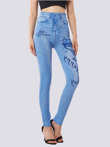 Jegging Bleu Clair Taille Haute | Yogaova