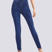 Jegging Taille Haute Bleu Foncé | Yogaova