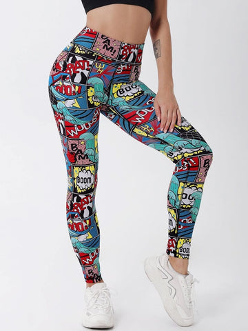 Legging Bande Dessinée Imprimé | Yogaova