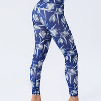 Legging Bleu Fleuri | Yogaova