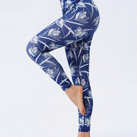 Legging Bleu Fleuri | Yogaova
