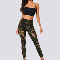 Legging Camouflage Troué Sport | Yogaova