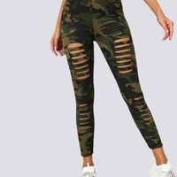 Legging Camouflage Troué Sport | Yogaova