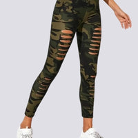 Legging Camouflage Troué Sport | Yogaova