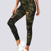 Legging Camouflage Troué Sport | Yogaova