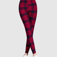 Legging Carreaux Noir et Rouge | Yogaova
