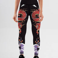 Legging Dragon Japonais Imprimé | Yogaova