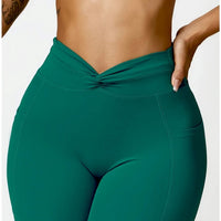Legging Evasé Ceinture Plissée - Tendance 2024 | Yogaova