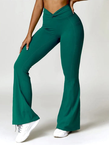 Legging Evasé Ceinture Plissée - Tendance 2024 | Yogaova
