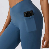 Legging Évasé Taille Croisée Sans Couture (Poche) | Yogaova
