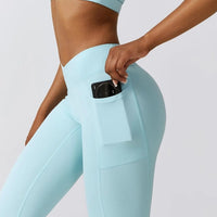 Legging Évasé Taille Croisée Sans Couture (Poche) | Yogaova