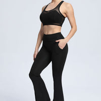Legging Fente Devant - Noir (Poches) | Yogaova