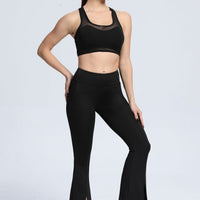Legging Fente Devant - Noir (Poches) | Yogaova