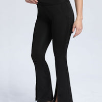 Legging Fente Devant - Noir (Poches) | Yogaova