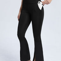 Legging Fente Devant - Noir (Poches) | Yogaova