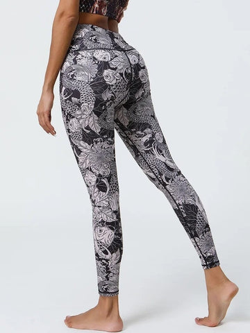 Legging Fitness Motifs Artistiques Noir et Blanc | Yogaova