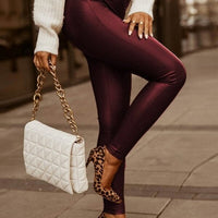 Legging Imitation Cuir Taille Haute | Yogaova