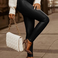 Legging Imitation Cuir Taille Haute | Yogaova