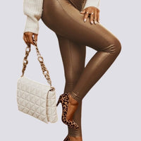 Legging Imitation Cuir Taille Haute | Yogaova