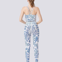 Legging Imprimé Bleu et Blanc - Sport | Yogaova