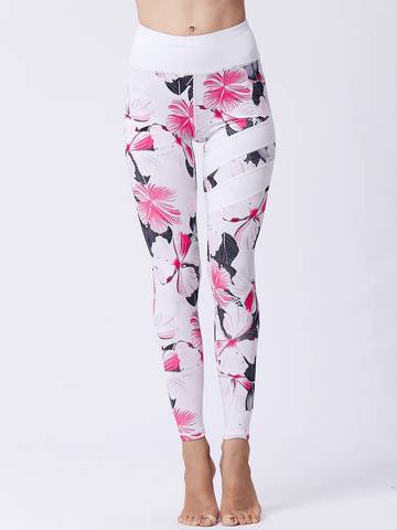 Legging Imprimé Fleuri Taille Haute | Yogaova