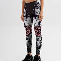 Legging Imprimé Gothique Rose | Yogaova