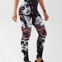 Legging Imprimé Gothique Rose | Yogaova