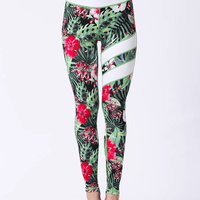 Legging Motif Floral Sport | Yogaova