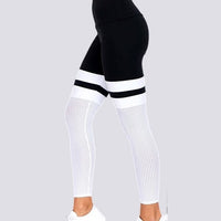 Legging Noir Blanc Sport Taille Haute | Yogaova