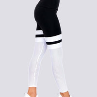 Legging Noir Blanc Sport Taille Haute | Yogaova