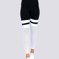 Legging Noir Blanc Sport Taille Haute | Yogaova