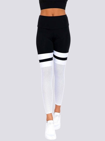 Legging Noir Blanc Sport Taille Haute | Yogaova