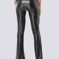 Legging Simili Cuir Évasé Fendu | Yogaova
