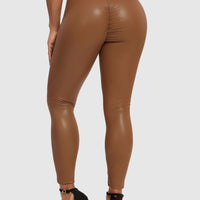 Legging Simili Cuir Galbant Push Up | Yogaova