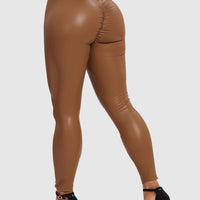 Legging Simili Cuir Galbant Push Up | Yogaova
