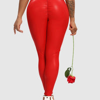 Legging Simili Cuir Galbant Push Up | Yogaova