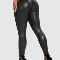 Legging Simili Cuir Galbant Push Up | Yogaova